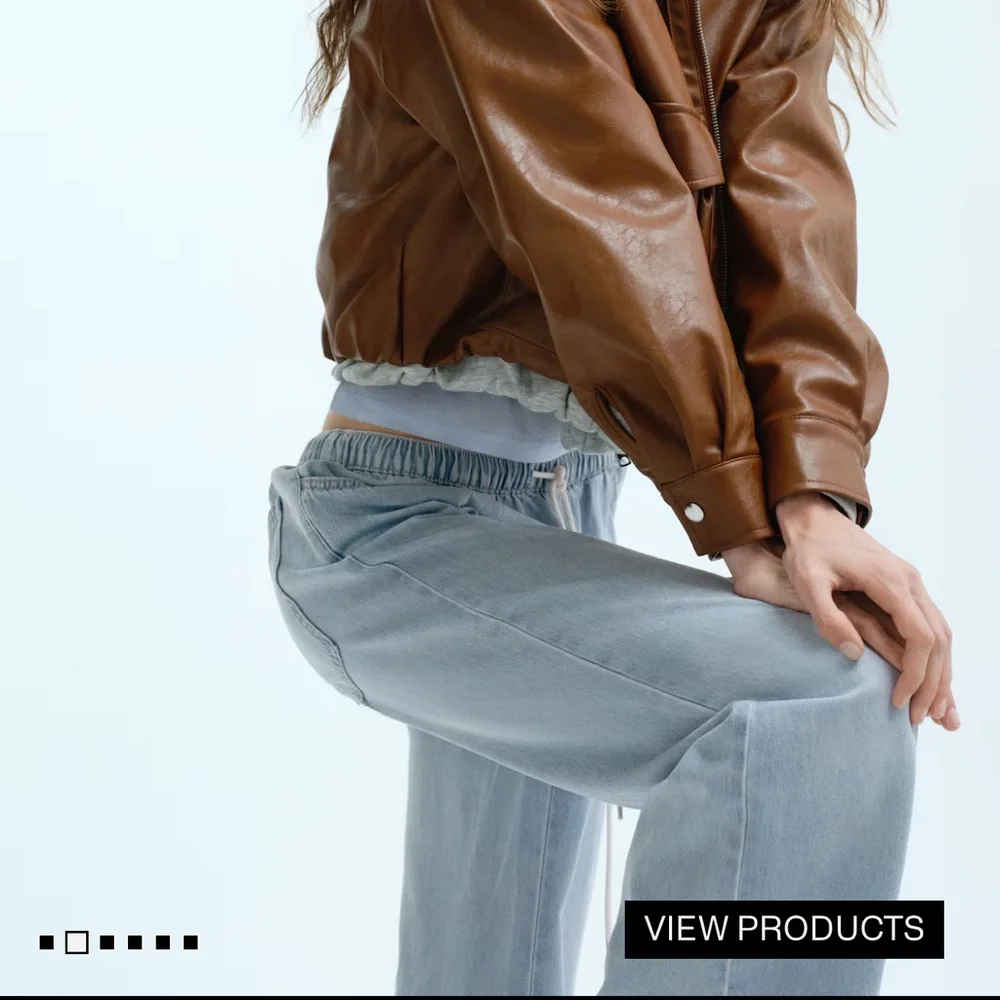 Loose fit- Denim drawstring pants